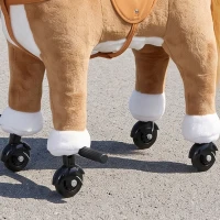 AIYAPLAY Cavalo de Brincar para Montar com Rodas, Sons de Cascos, Música e Pedais, Asas, Estrutura Metálica, +3 Anos, 50 kg, Castanho(m-11)