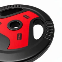 SPORTNOW Set di Dischi Pesi da 20 kg, 4 Pezzi Riempiti di Sabbia con Maniglie, Foro Centrale da 2,5 cm, Nero e Rosso(m-11)