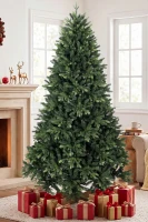 HOMCOM Artificial Christmas Tree, Hinged Xmas Tree with 3834 PE & PVC Branch Tips, 7ft, Green(m-2)