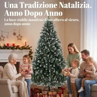 HOMCOM Albero di Natale Innevato 180 cm con 802 Rami, 59 Pigne, Effetto Realistico, Base Pieghevole in Metallo(m-8)