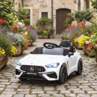 AIYAPLAY Macchina Elettrica per Bambini 12V Mercedes-AMG, Auto Elettrica Bambini, 2 Motori, Telecomando, Bianco(m-12)
