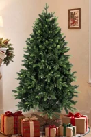 HOMCOM Artificial Christmas Tree, Hinged Xmas Tree with 1620 PE & PVC Branch Tips, 5ft, Green(m-2)