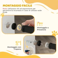 PawHut Cancelletto di Sicurezza per Cani in Acciaio e ABS, Cancellino per Cani Estensibile 75-145cm, Nero(m-6)