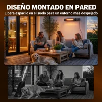 Outsunny Calefactor Infrarrojos Terraza 2000 W con Funda IP65 Control por App/Táctil/Mando 9 Niveles de Calor y Temporizador(m-9)