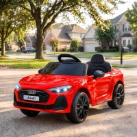 AIYAPLAY Macchina Elettrica per Bambini 12V Audi A5L con Telecomando, Batteria al Litio, 2 Motori, Telecomando, Rosso(m-14)