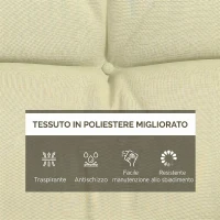 Outsunny Set 4 Pezzi Cuscini da Giardino, con Lacci di Fissaggio, Cuscini da Esterno per Schienale e Seduta, Crema(m-4)