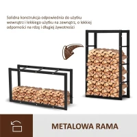 HOMCOM REGAŁ NA DREWNO OPAŁOWE 100 kg STAL czarny(m-6)