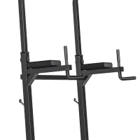 HOMCOM Postazione Pieghevole e Multiuso per Allenamento in Acciaio con Barra Trazioni e Sedia Romana, 92x178x200-236cm(m-11)