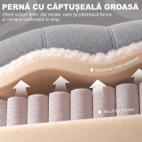 HOMCOM Fotoliu Electric cu Ridicare Asistată, Reclinabil, Încălzit, cu Masaj, Aspect In, 2 Telecomenzi, Gri Deschis(m-6)