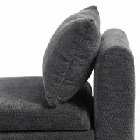 HOMCOM Banco de Almacenaje de Chenilla con Reposabrazos y Cojines Tapa Hidráulica Carga 220 kg 137x45x51 cm, Gris Oscuro(m-12)
