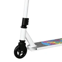 SPORTNOW Scooter Acrobático para Trucos con Plataforma de Aluminio Rodamientos ABEC-7 Ruedas 100 mm Manillar 360° Blanco(m-13)