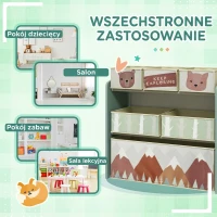 Regał dziecięcy z 6 wyjmowanymi pojemnikami z materiału(m-6)
