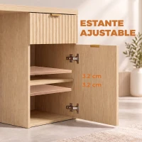 HOMCOM Escritorio Reversible 120 cm con Cajón Armario Balda Ajustable y Tablero Grueso para Espacios Pequeños Oficina Roble(m-6)