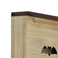 PawHut Pack de 3 Casas para Murciélagos de Madera con 2 Cámaras Plataforma de Aterrizaje Resistente a la Intemperie Natural(m-11)