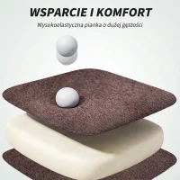 HOMCOM Fotel Biurowy z Regulowanym Oparciem, Obrotowe Krzesło Wyściełane, Pianka, Metal, Kolor Kawa(m-5)