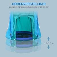 Outsunny Nestschaukel mit Zelt, Ø100 cm, längenverstellbare Seile, wasserdicht, bis 150 kg belastbar, blaugrün(m-6)