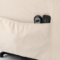 HOMCOM Poltrona Relax Reclinável Elétrica Elevatória com 2 Pontos de Massagem, Assento com Molas e Apoio para os Pés, Chenille Creme(m-15)