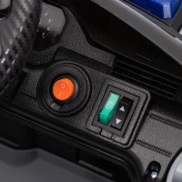 AIYAPLAY Auto Elettrica Polizia 12V con Telecomando, 2 Motori, Luci, Sirena, Musica e Clacson,  3-6 Anni, Grigio(m-12)