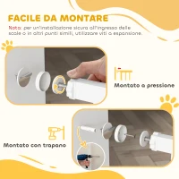 PawHut Cancellino per Cani Regolabile da 76-104 cm, Cancelletto Alto 106 cm con 2 Estensioni, Bianco(m-5)