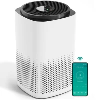 HOMCOM Purificator de Aer Smart cu Aplicație, WiFi, pentru 27 m², Filtru HEPA, CADR 225 m³/h, 28 dB(m-13)