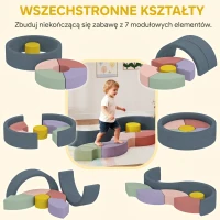 AIYAPLAY 7-częściowy Zestaw Miękkich Klocków dla Maluchów, Pianka, Zmywalny Pokrowiec z Kordu, Różne Kształty, Kolorowy(m-4)