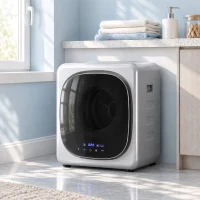 HOMCOM Ablufttrockner 2,5 kg mit Smart-Modus, 800 W Kompakttrockner mit Edelstahltrommel, Silber(m-2)