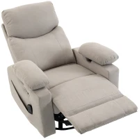 HOMCOM Elektrische Relaxfauteuil met Massage en Verwarming, 270° Draaibaar en Schommelend, 3D-armleuningen, Verstelbare Hoofdsteun, USB-C/USB, Lichtgrijs(m-1)