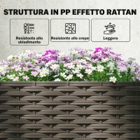 Outsunny Set 2 Orti Rialzati da Esterno con Grigliato, Sistema Irrigazione, Timer, Serbatoio d'Acqua 80x40x136cm Marrone(m-9)
