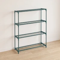 Outsunny Scaffale Porta Piante a 4 Livelli da Esterno e Interno in Acciaio, 89x28x107cm, Verde(m-10)