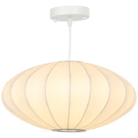 HOMCOM In hoogte verstelbare hanglamp met E14-fitting in wit en goud(m-14)