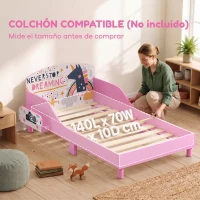 AIYAPLAY Cama Infantil con Almacenaje 70x140 cm Cama Montessori con Barandillas Tema de Superniña 3-8 Años Rosa(m-8)