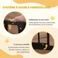 PawHut Barrière de sécurité barrière pour animal domestique longueur réglable dim. 115L x 76H cm noir(m-5)