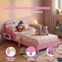 AIYAPLAY Cama Infantil con Almacenaje 70x140 cm Cama Montessori con Barandillas Tema de Superniña 3-8 Años Rosa(m-4)