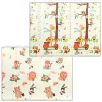 AIYAPLAY Spielmatte für Kinder 200x150x1,5 cm Wald-Motiv, faltbar & wendbar in XPE, 0-3 Jahre, Mehrfarbig(m-1)