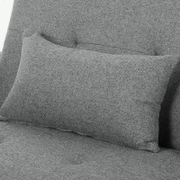 HOMCOM Divano Letto 2 Posti 3 in 1 in Lino con 2 Cuscini, Estraibile Clic Clac Reclinabile, Seduta Imbottita, Grigio(m-12)