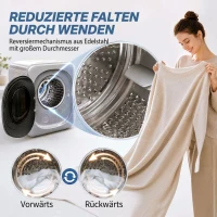 HOMCOM Ablufttrockner 2,5 kg mit Smart-Modus, 800 W Kompakttrockner mit Edelstahltrommel, Silber(m-6)
