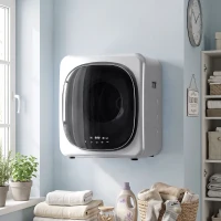 HOMCOM Uscător de Rufe cu Capacitate de 2.5kg, cu Temporizator, Încărcare Frontală, Argintiu(m-11)