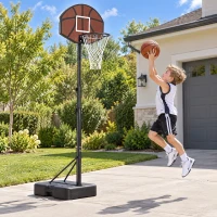 AIYAPLAY Basketballkorb Kinder 172,5-199 cm Höhenverstellbar Basketballständer mit 67 x 45 cm Rückwand Dreibein-Stütze(m-2)