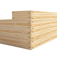 Outsunny Letto per Orto Rialzato a 4 Livelli in Legno di Abete con Fondo Aperto, 113x113x46 cm, Color Legno(m-11)