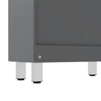 kleankin Badkamerkast, badkamercommode met 2 lades, verstelbare plank, hout, grijs(m-9)