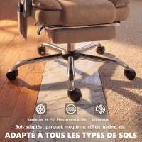 HOMCOM Fauteuil Bureau Massant Vibrant et Chauffant, Chaise Bureau Ergonomique en Velours Imprimé, Dossier Inclinable, Marron(m-9)