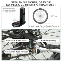 PawHut przyczepa rowerowa dla psów z uniwersalnym sprzęgłem stalowa biały+czarny(m-9)