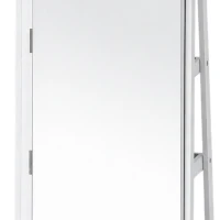 HOMCOM Espelho de Pé Giratório 360° com Espelho com Interior Iluminado Organizador de Jóias com Prateleiras e Gavetas 56x56x164 cm Branco(m-11)