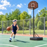 AIYAPLAY Basketballkorb Kinder 172,5-199 cm Höhenverstellbar Basketballständer mit 67 x 45 cm Rückwand Dreibein-Stütze(m-10)