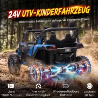 AIYAPLAY Kinder Elektroauto 24V 2 Sitzer Kinderauto UTV mit Lithium-Akku 2,4 GHz Fernbedienung 2 x 120W Motoren Softstart(m-4)