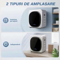 HOMCOM Uscător de Rufe cu Capacitate de 2.5kg, cu Temporizator, Încărcare Frontală, Argintiu(m-8)