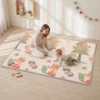 AIYAPLAY Spielmatte für Kinder 200x150x1,5 cm Wald-Motiv Faltbar Wendbar in XPE, 0-3 Jahre, Mehrfarbig(m-3)