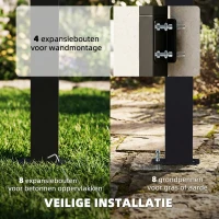 Outsunny Grillpaviljoen 2,44 x 1,48 m Tuinpaviljoen met Schuin Dak, Tuinluifel met UV-bescherming 50+ Donkergrijs(m-7)