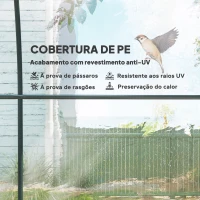 Outsunny Estufa Tipo Túnel  3x2x2 m com Porta Enrolável 2 Janelas  Anti-UV para Cultivos Plantas Flores Transparente(m-4)