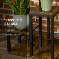 Outsunny Scaffale Porta Piante a 4 Livelli, 40x40x81 cm, per Interni Esterni, Giardino Balcone, Marrone Rustico(m-5)